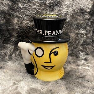 Mr. Peanut Ceramic Cookie Jar - Yellow & Black